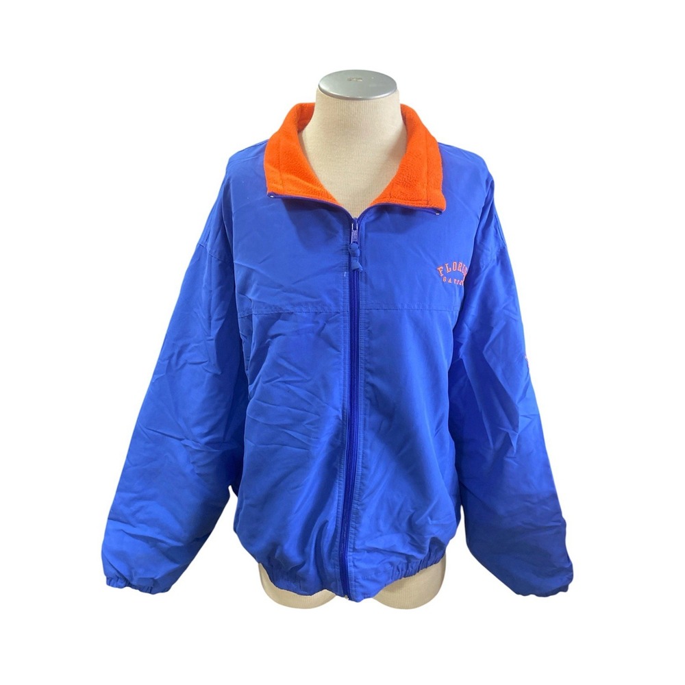 Red Oak Florida Gators Mens‎ Windbreaker Jacket 2XL Blue, Orange Fleece Lined